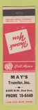 Matchbook Cover - May's Transfer Trucking