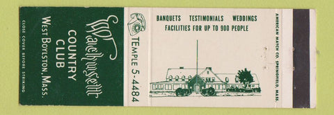 Matchbook Cover - Wachusett Country Club West Boylston MA