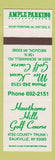 Matchbook Cover - Hawthorne Hills Golf Course Saukville WI