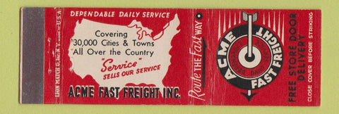 Matchbook Cover - Acme Freight Trucking Chicago IL