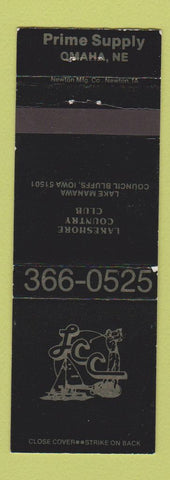 Matchbook Cover - Lakeshore Country Club Lake Manawa Council Bluffs IA