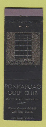 Matchbook Cover - Ponkapoag Golf Club Canton MA