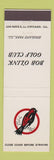 Matchbook Cover - Bob O'Link Golf Club Highland Park IL #1