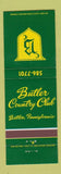 Matchbook Cover - Butler Contry Club PA