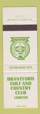 Matchbook Cover - Brantford Golf and Country Club ON