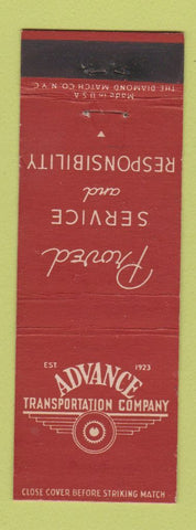Matchbook Cover - Advance Transportation Trucking Chicago Milwaukee WEAR