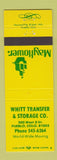 Matchbook Cover - Whitt Transfer Storage Trucking Pueblo Colorado Mayflower