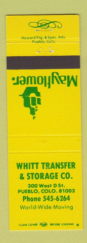 Matchbook Cover - Whitt Transfer Storage Trucking Pueblo Colorado Mayflower