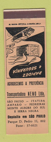 Matchbook Cover - Trucking Neno Sao Paulo Brazil