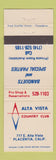 Matchbook Cover - Alta Vista Country Club Placentia CA