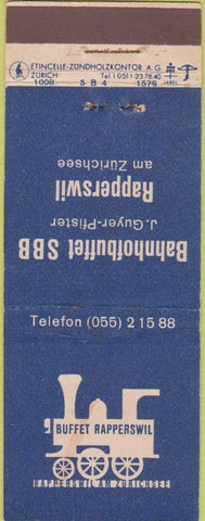 Matchbook Cover - Buffet Rapperswil Zurich Gemsen Holzer
