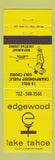 Matchbook Cover - Edgewood Golf Lake Tahoe NV
