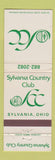 Matchbook Cover - Sylvania Country Club OH golf