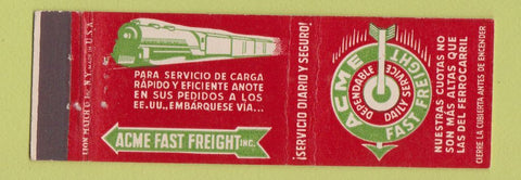 Matchbook Cover - Acme Fast Freight Trucking Mexico Locations