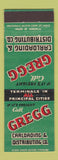 Matchbook Cover - Gregg Carloading Distributing Trucking
