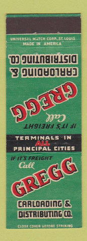 Matchbook Cover - Gregg Carloading Distributing Trucking