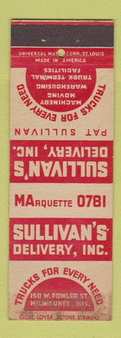 Matchbook Cover - Sullivan's Delivery Trucking Milwaukee WI WEAR