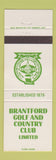 Matchbook Cover - Brantford Golf and Country Club ON