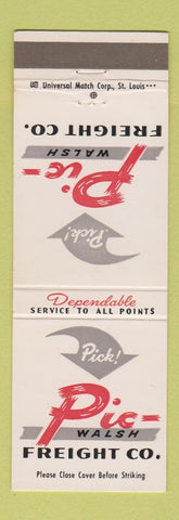 Matchbook Cover - Pic Walsh Freight Trucking