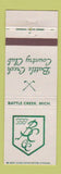 Matchbook Cover - Battle Creek Country Club MI