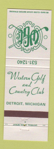 Matchbook Cover - Western Golf and Country Club Detroit MI