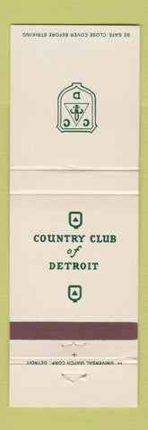 Matchbook Cover - Country Club of Detroit MI WHITE