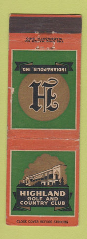Matchbook Cover - Highland Golf and Country Club Indianapolis IN WEAR