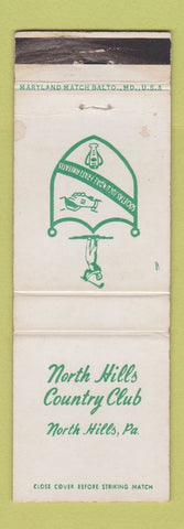 Matchbook Cover - North Hills Country Club PA WEAR