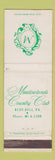 Matchbook Cover - Meadowlands Country Club Blue Bell PA