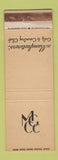 Matchbook Cover - Manufacturer's Golf Country Club WEAR