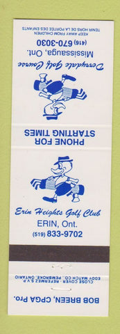 Matchbook Cover - Erin Heights Golf Club Erin ON Mississauga