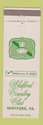 Matchbook Cover - Whitford Country Club Whitford PA