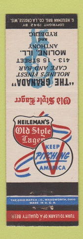 Matchbook Cover - Heileman's Old Style Beer WWII Granada Moline IL