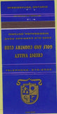 Matchbook Cover - Credit Valley Golf Country Club Mississauga ON 30 Strike