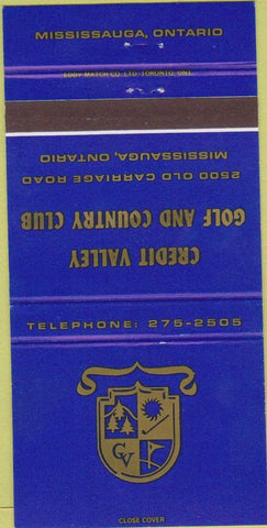 Matchbook Cover - Credit Valley Golf Country Club Mississauga ON 30 Strike