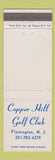 Matchbook Cover - Copper Hill Golf Club Flemington NJ WORN