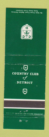 Matchbook Cover - Country Club of Detroit MI GREEN