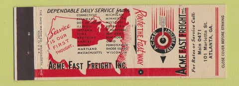 Matchbook Cover - Acme Fast Freight Trucking Atlanta GA