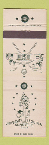 Matchbook Cover - University Sequoia Sunnyside Club golf CA