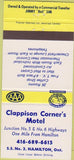 Matchbook Cover - Clappison Corner's Motel Hamilton ON 30 Strike
