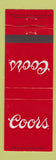 Matchbook Cover - Coors Beer Golden Colorado