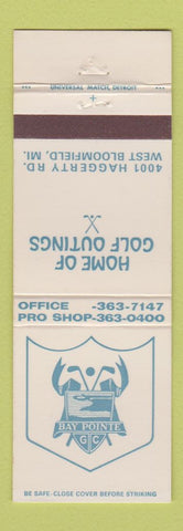 Matchbook Cover - Bay Pointe Golf Club West Bloomfield MI