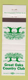 Matchbook Cover - Great Oaks Country Club