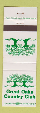 Matchbook Cover - Great Oaks Country Club