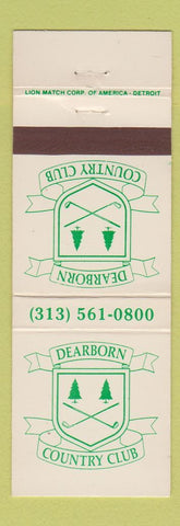 Matchbook Cover - Dearborn Country Club MI
