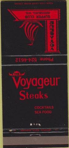 Matchbook Cover - Voyageur Steak House Reedsburg WI 30 Strike