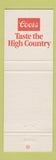 Matchbook Cover - Coors Beer Taste the High Country