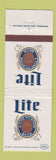 Matchbook Cover - Miller Lite Beer WEAR