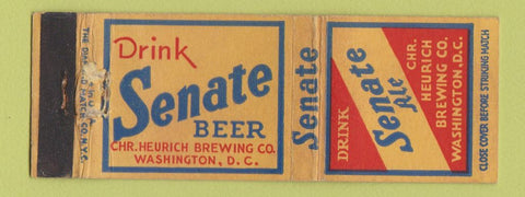 Matchbook Cover - Senate Beer Washington DC Heurich WEAR