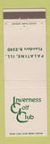 Matchbook Cover - Inverness Golf Club Palatine IL